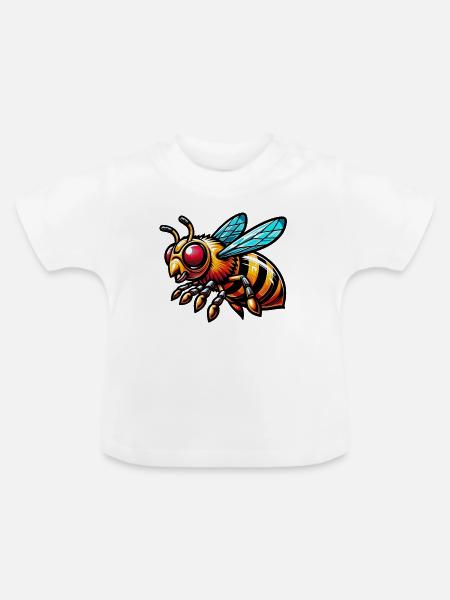 Biene - Baby Bio-T-Shirt mit Rundhals - Weiß