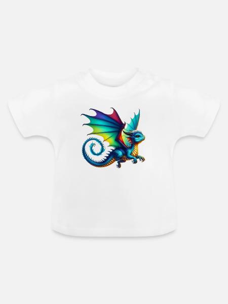 Drache - Baby Bio-T-Shirt mit Rundhals - Weiß
