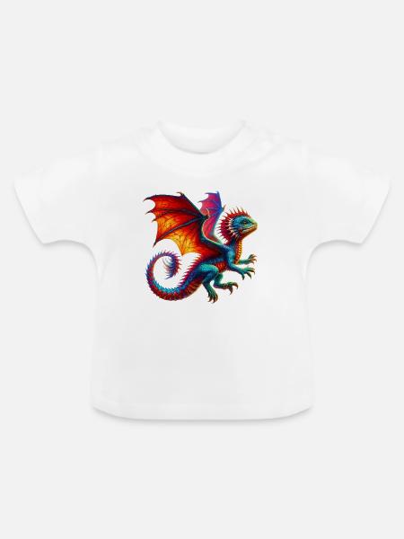 Drache - Baby Bio-T-Shirt mit Rundhals - Weiß