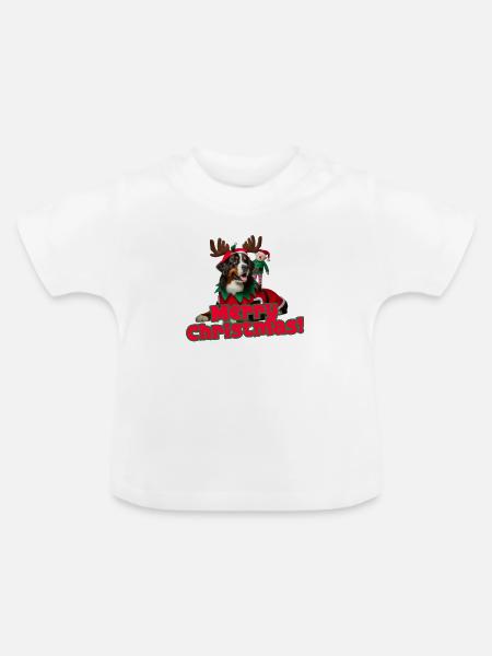 Weihnachten Berner Sennenhund - Baby Bio-T-Shirt mit Rundhals - Weiß