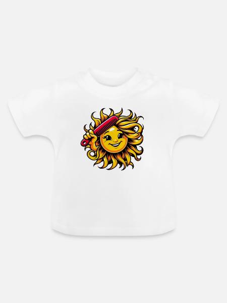 Sonne - Baby Bio-T-Shirt mit Rundhals - Weiß