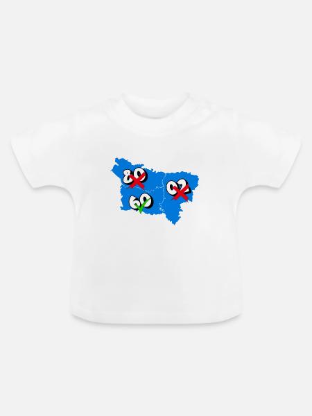 Region Picardie - Baby Bio-T-Shirt mit Rundhals - Weiß
