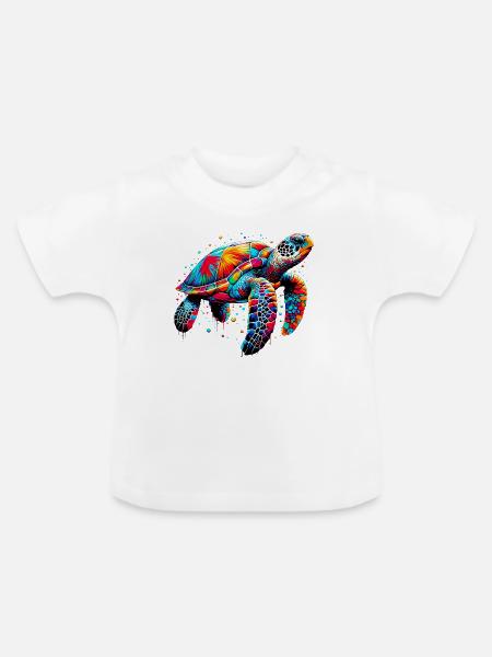 Schildkröte - Baby Bio-T-Shirt mit Rundhals - Weiß