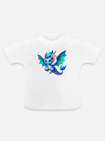 Drache - Baby Bio-T-Shirt mit Rundhals - Weiß