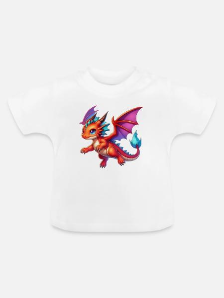 Drache - Baby Bio-T-Shirt mit Rundhals - Weiß