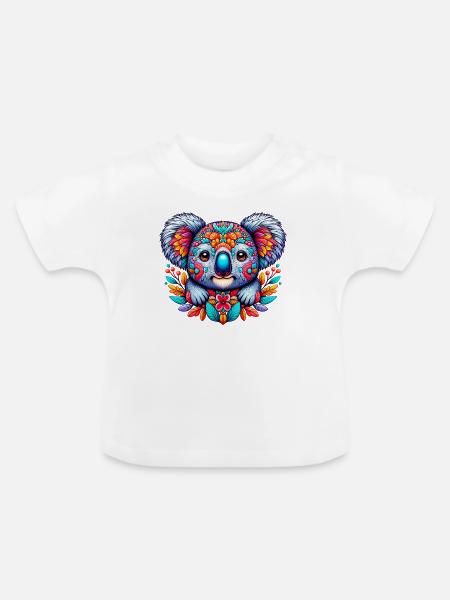 Koala - Baby Bio-T-Shirt mit Rundhals - Weiß