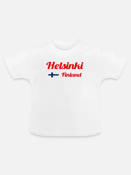 Helsinki Finnland - Stylische Drucke - Baby Bio-T-Shirt mit Rundhals - Weiß