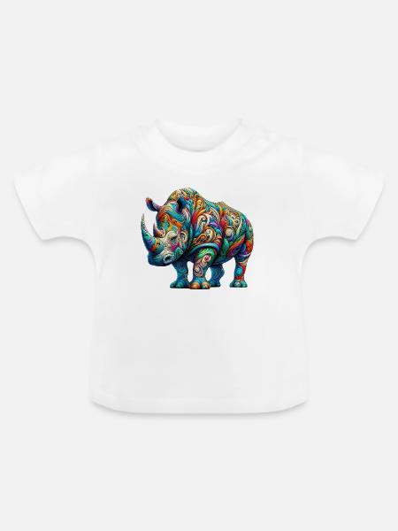 Nashorn - Baby Bio-T-Shirt mit Rundhals - Weiß