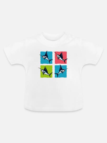 Schwertfisch - Baby Bio-T-Shirt mit Rundhals - Weiß
