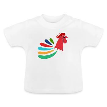 COQ. CHEVAL. POULE. COQ. ANIMAL. OISEAU. LICORNE. - T-shirt bio col rond Bébé - blanc - Devant