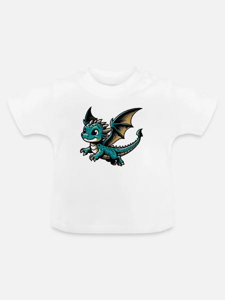 Drache - Baby Bio-T-Shirt mit Rundhals - Weiß