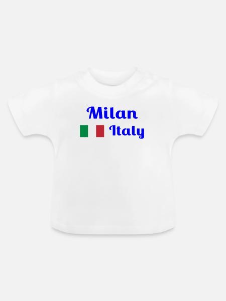 Mailand, Italien - Stilvolle Drucke - Baby Bio-T-Shirt mit Rundhals - Weiß