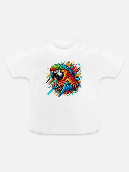 Papagei - Baby Bio-T-Shirt mit Rundhals - Weiß