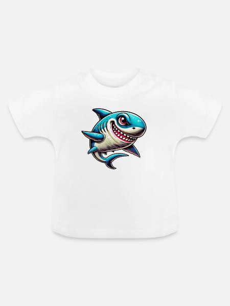 Hai - Baby Bio-T-Shirt mit Rundhals - Weiß
