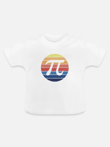 Mathe Pi Retro - Baby Bio-T-Shirt mit Rundhals - Weiß