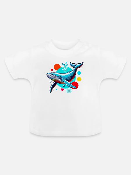 Wal - Baby Bio-T-Shirt mit Rundhals - Weiß