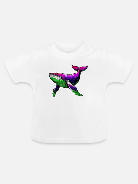 Wal - Baby Bio-T-Shirt mit Rundhals - Weiß
