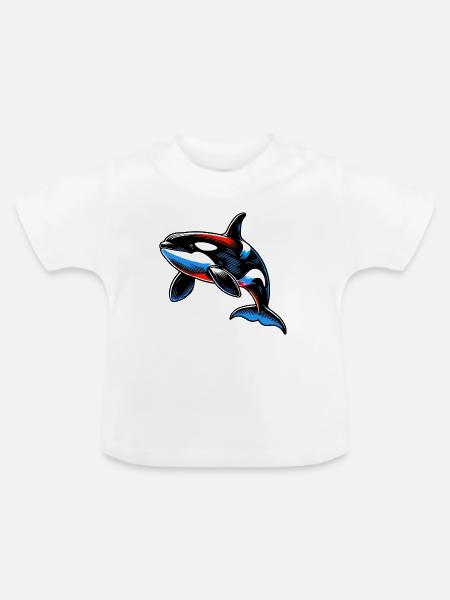 Schwertwal - Baby Bio-T-Shirt mit Rundhals - Weiß