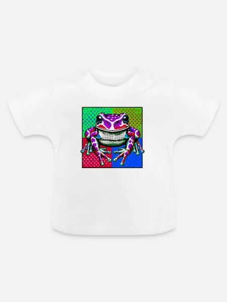 Frosch - Baby Bio-T-Shirt mit Rundhals - Weiß