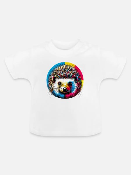 Igel - Baby Bio-T-Shirt mit Rundhals - Weiß