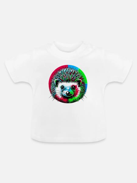 Igel - Baby Bio-T-Shirt mit Rundhals - Weiß
