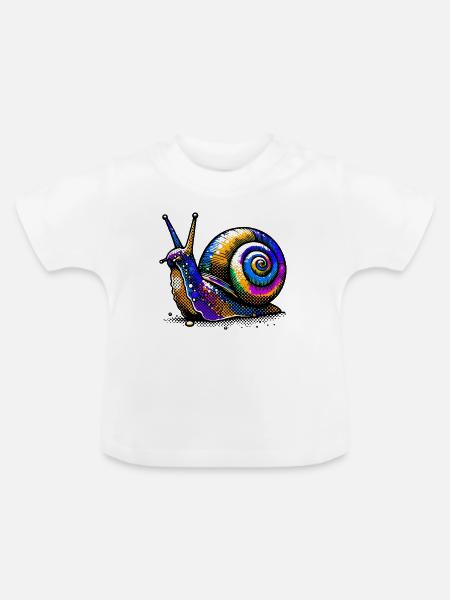 Schnecke - Baby Bio-T-Shirt mit Rundhals - Weiß