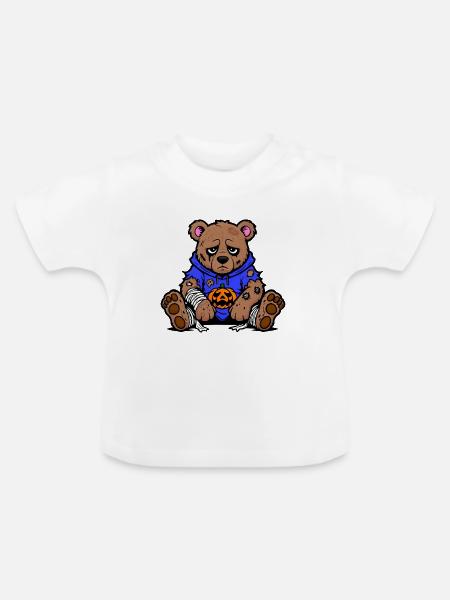 Halloween Bär - Baby Bio-T-Shirt mit Rundhals - Weiß