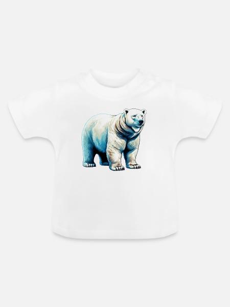 Weißer Eisbär - Baby Bio-T-Shirt mit Rundhals - Weiß