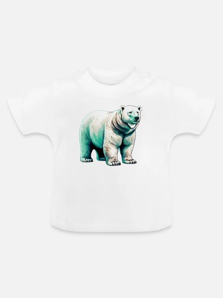 Weißer Eisbär - Baby Bio-T-Shirt mit Rundhals - Weiß