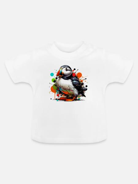 Papageitaucher - Baby Bio-T-Shirt mit Rundhals - Weiß