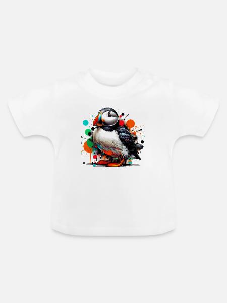 Papageitaucher - Baby Bio-T-Shirt mit Rundhals - Weiß