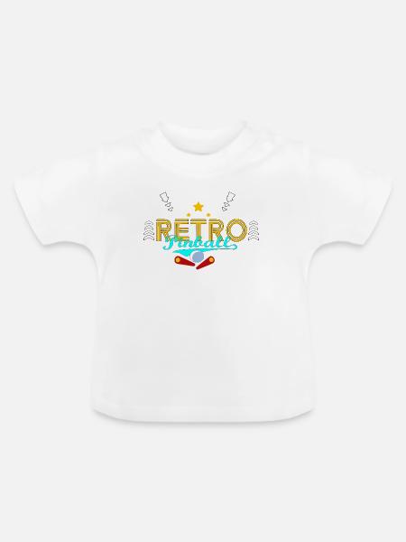 Retro-Flipper - Baby Bio-T-Shirt mit Rundhals - Weiß