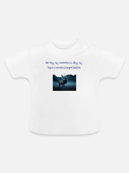 Einsamkeit - Baby Bio-T-Shirt mit Rundhals - Weiß