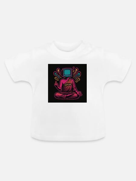 Unplugged Monk – Finde Frieden. - Baby Bio-T-Shirt mit Rundhals - Weiß