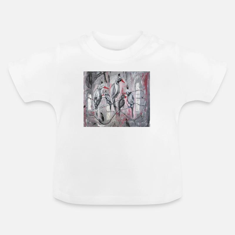 Corbeaux - T-shirt bio col rond Bébé - blanc