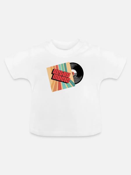 Retro-Musik - Baby Bio-T-Shirt mit Rundhals - Weiß