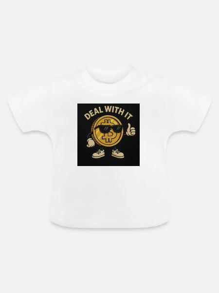 Bitcoin - Baby Bio-T-Shirt mit Rundhals - Weiß