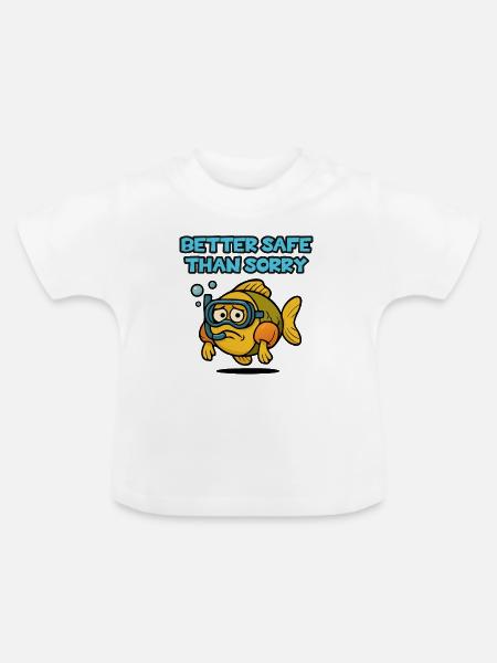 Sichere Tauchfische - Baby Bio-T-Shirt mit Rundhals - Weiß