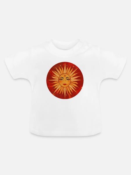 Sonne - Baby Bio-T-Shirt mit Rundhals - Weiß