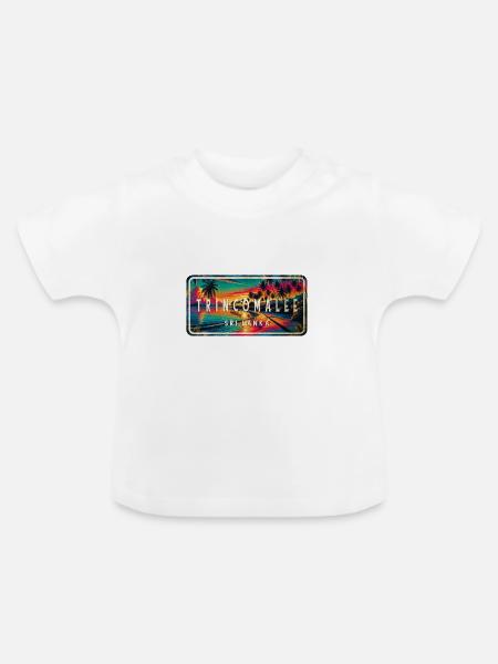 Trincomalee Beach Sunset Schild - Baby Bio-T-Shirt mit Rundhals - Weiß