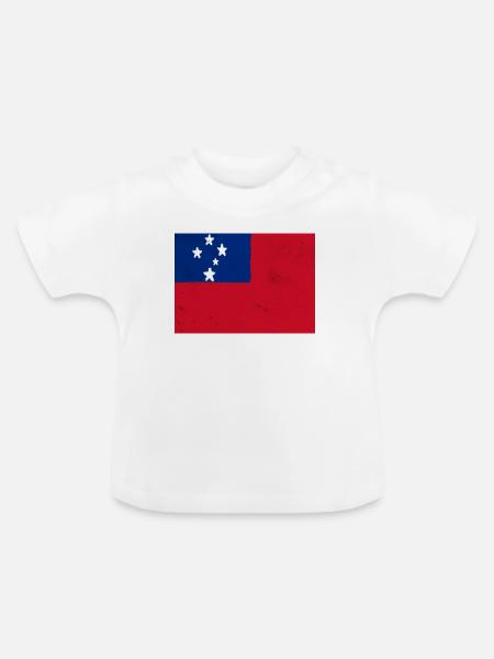 Flagge von Samoa - Baby Bio-T-Shirt mit Rundhals - Weiß