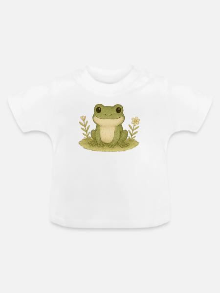 Nordischer Wald - Frosch - Baby Bio-T-Shirt mit Rundhals - Weiß