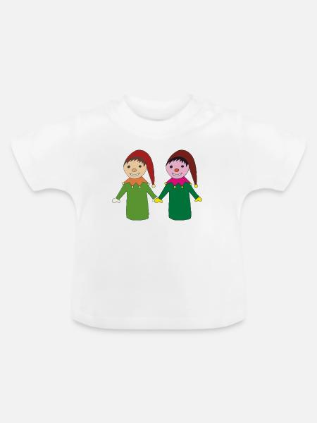Fröhliche kasperl freunde - Baby Bio-T-Shirt mit Rundhals - Weiß