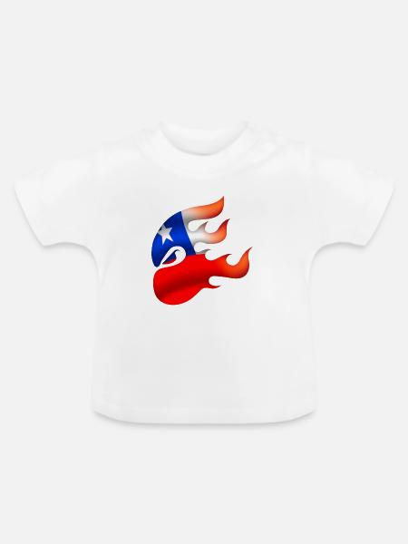 Flagge von Chile - Chile - Ninja - Baby Bio-T-Shirt mit Rundhals - Weiß