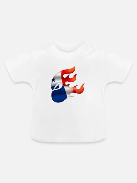 Panama Flagge - Panama - Ninja - Baby Bio-T-Shirt mit Rundhals - Weiß