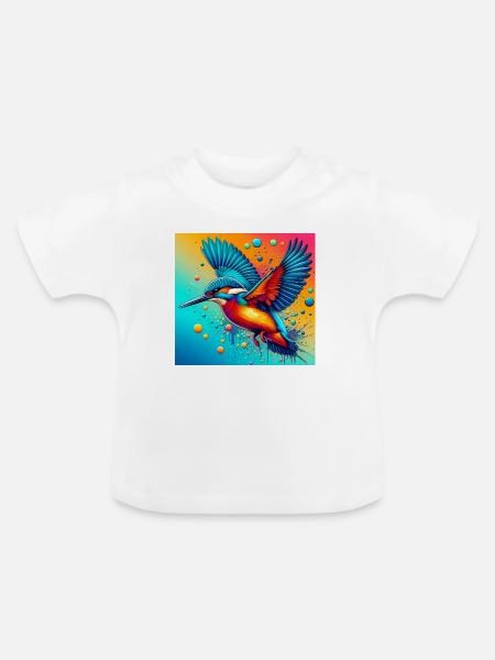 Eisvogel - Baby Bio-T-Shirt mit Rundhals - Weiß