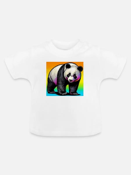 Panda - Baby Bio-T-Shirt mit Rundhals - Weiß