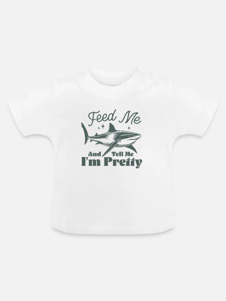Hai-Schutz-Design mit Meeresmotiv - Baby Bio-T-Shirt mit Rundhals - Weiß
