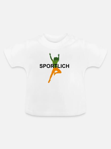 Lebendige sportliche Frau Illustration - Baby Bio-T-Shirt mit Rundhals - Weiß
