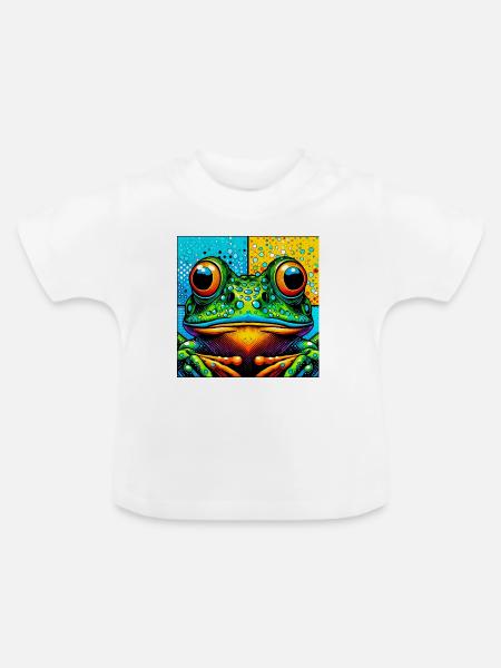 Frosch - Baby Bio-T-Shirt mit Rundhals - Weiß